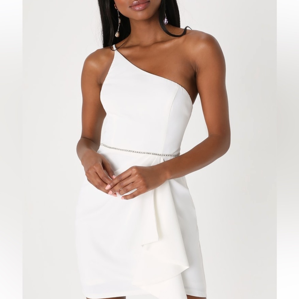 Lulus White Dress with rhinestones